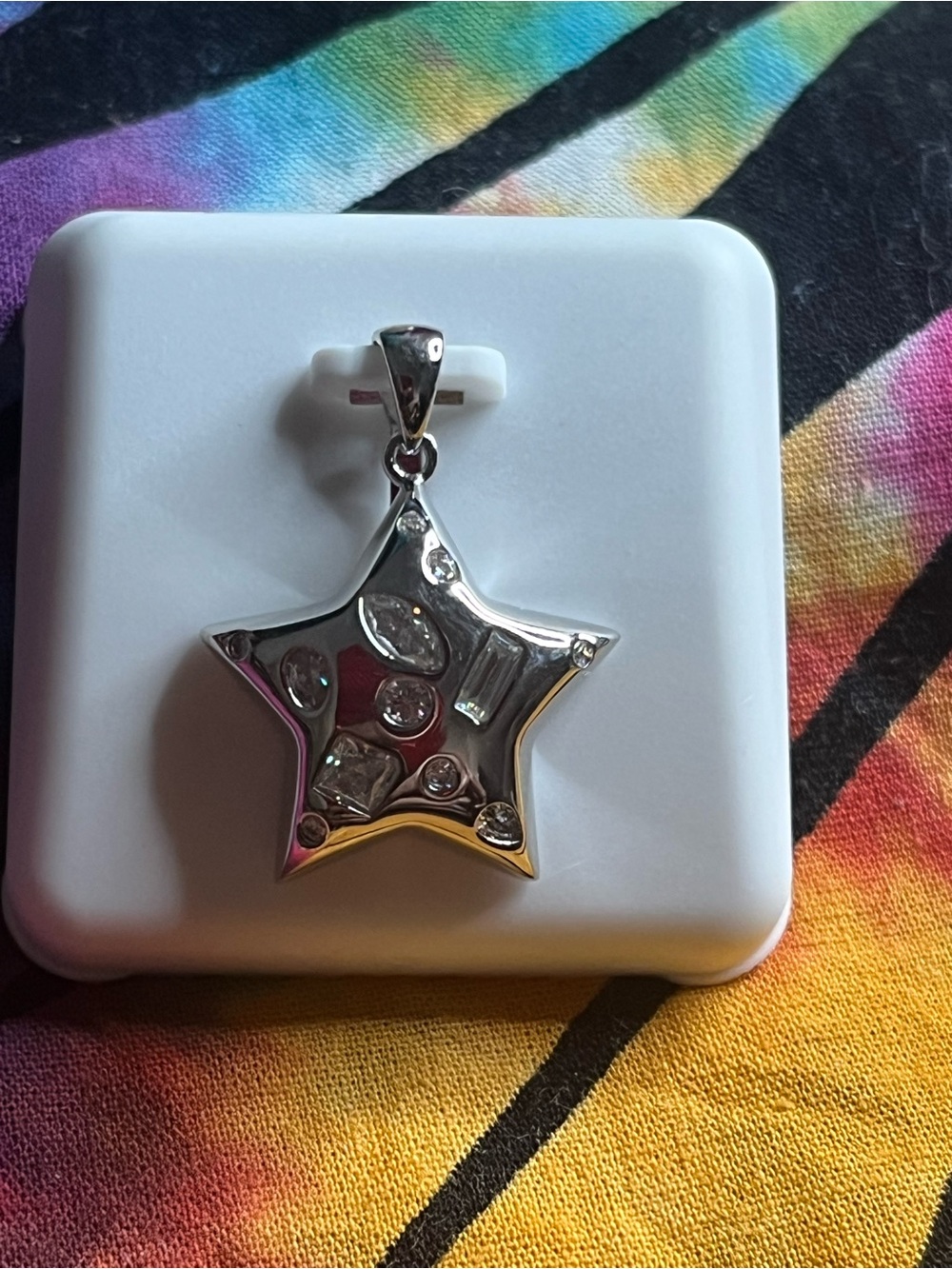 2 CTW Moissanite Star Pendant Necklace Sterling Silver NWT